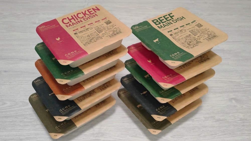 nosh(ナッシュ)10食プランの量とパッケージ・積み上げたナッシュタワー